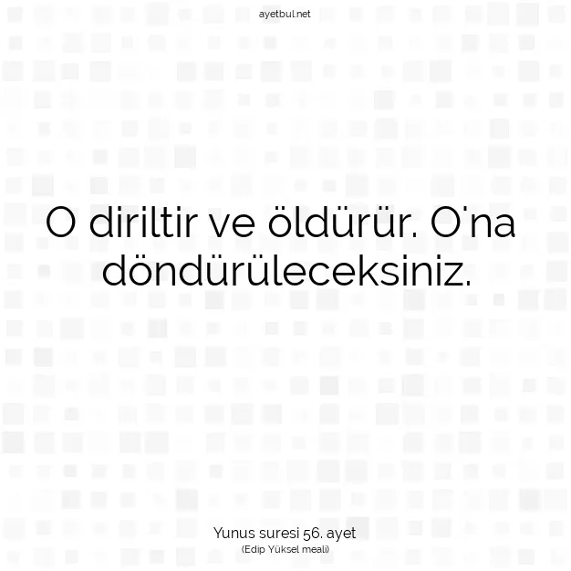 Ayetbul | Kuran Mealleri | Quran | Yunus suresi 56. ayet