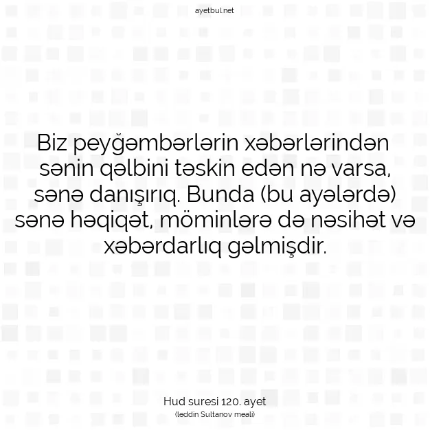 Ayetbul | Kuran Mealleri | Quran | Hud suresi 120. ayet