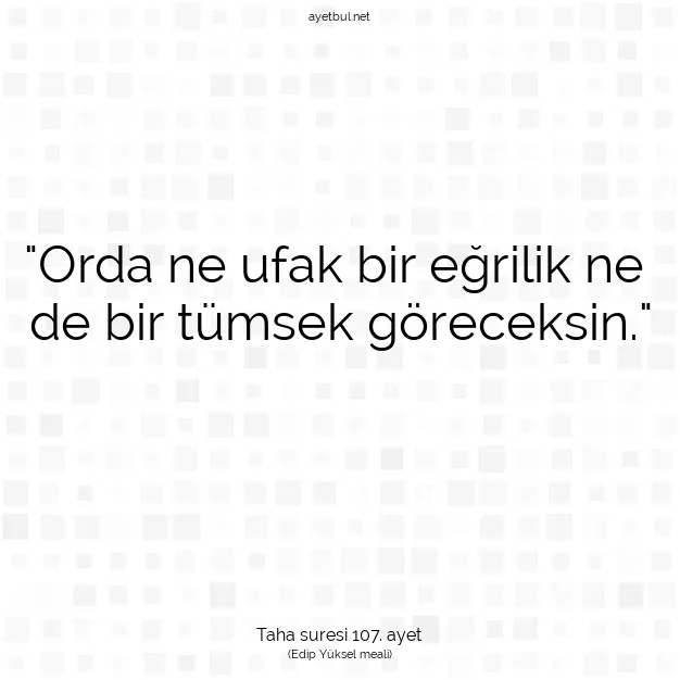 Ayetbul | Kuran Mealleri | Quran | Taha suresi 107. ayet