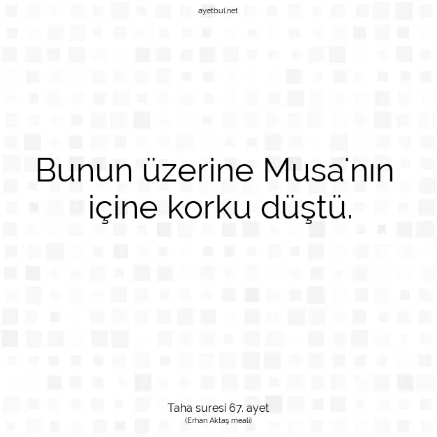 Ayetbul | Kuran Mealleri | Quran | Taha suresi 67. ayet
