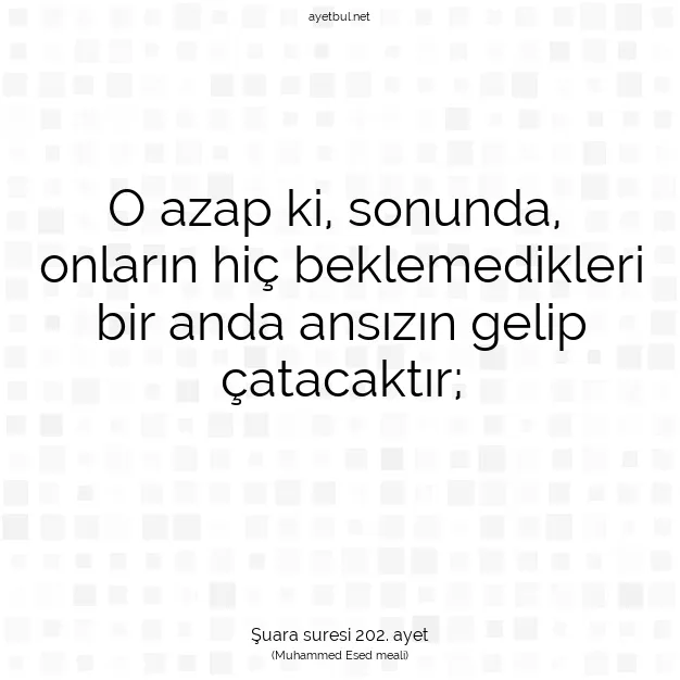 Ayetbul | Kuran Mealleri | Quran | Şuara suresi 202. ayet