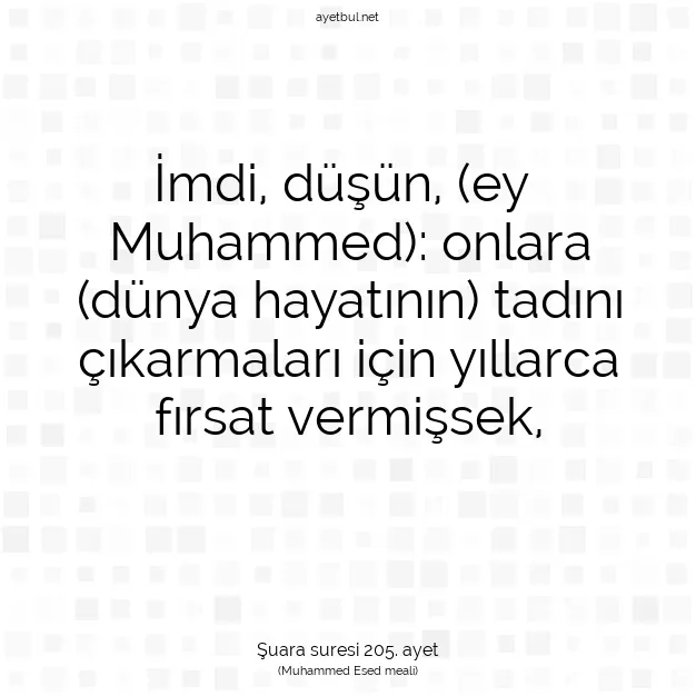 Ayetbul | Kuran Mealleri | Quran | Şuara suresi 205. ayet