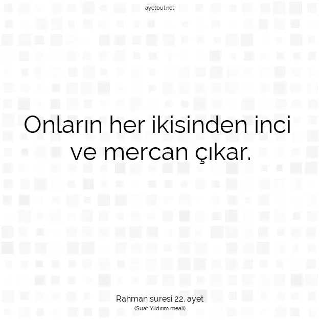 Ayetbul | Kuran Mealleri | Quran | Rahman suresi 22. ayet