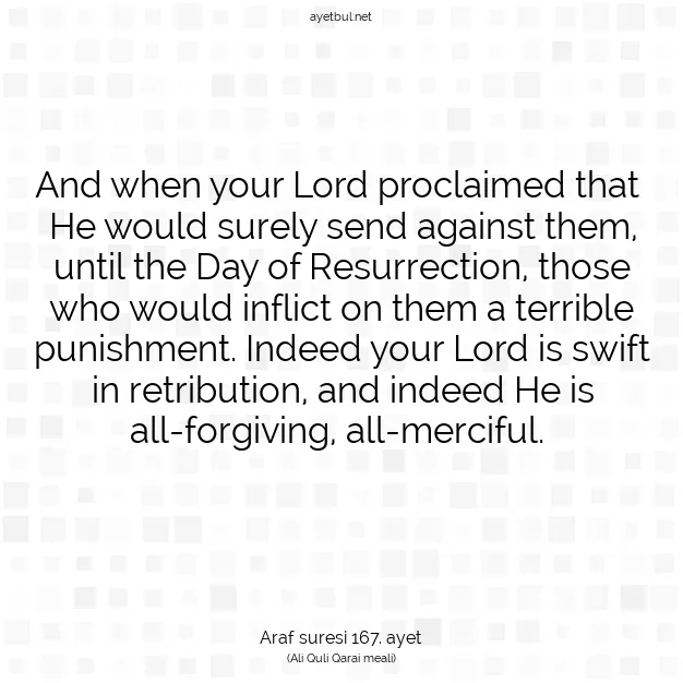 Ayetbul | Kuran Mealleri | Quran | Araf suresi 167. ayet