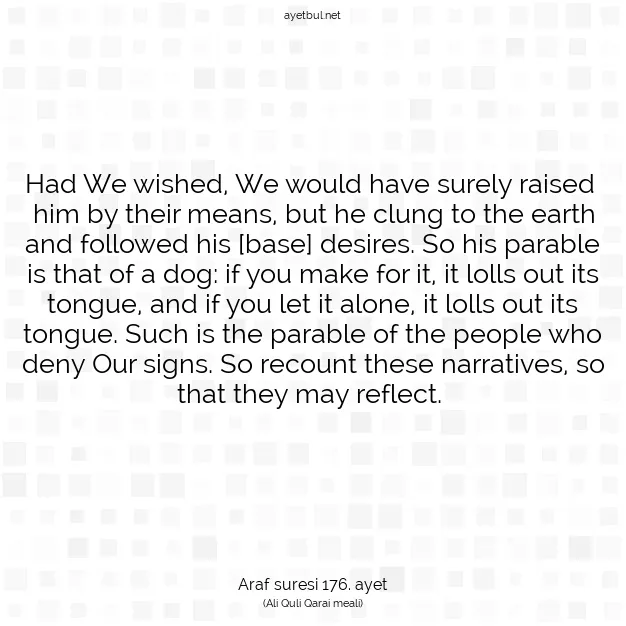 Ayetbul | Kuran Mealleri | Quran | Araf suresi 176. ayet