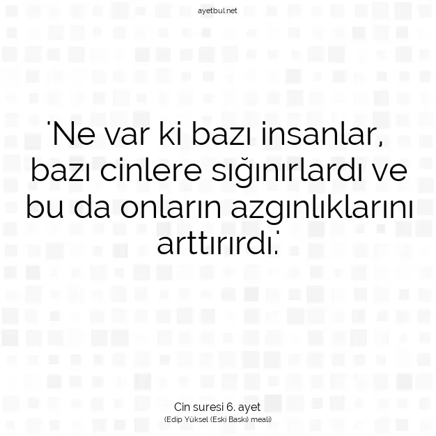 Ayetbul | Kuran Mealleri | Quran | Cin suresi 6. ayet