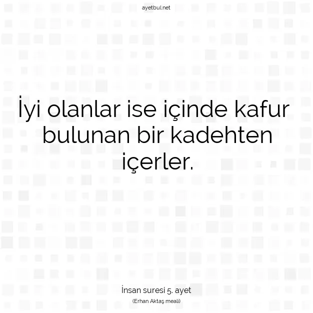 Ayetbul | Kuran Mealleri | Quran | İnsan suresi 5. ayet