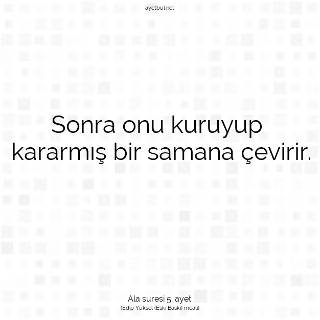 Ayetbul | Kuran Mealleri | Quran | Ala suresi 5. ayet