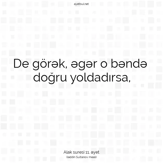 Ayetbul | Kuran Mealleri | Quran | Alak suresi 11. ayet